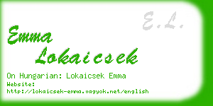 emma lokaicsek business card